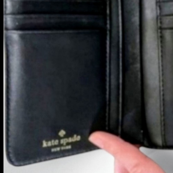 RARE Kate Spade Leather Tri~Fold Wallet Polka Dot, Black & White, NWOT - Picture 5 of 5